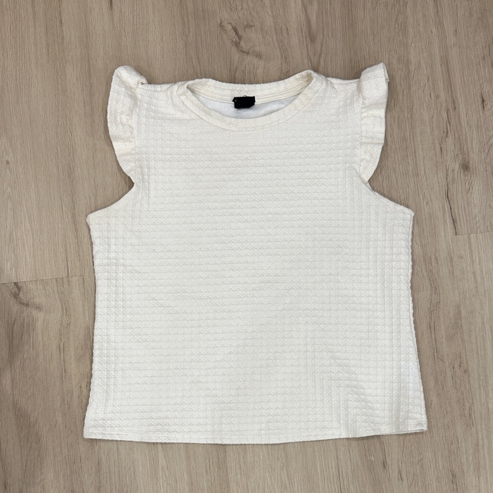Elegant White Ruffle Sleeve Women's Top